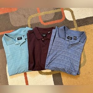 3 Haggar short sleeved polos l, all size L